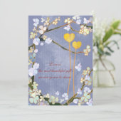 Deux coeurs : Invitations de mariage bleu (Debout devant)
