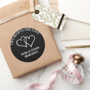 Deux coeurs On love double coeur autocollants de m
