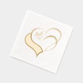 Deux Coeurs Or Fancy Mariage Monogramme (Gauche)