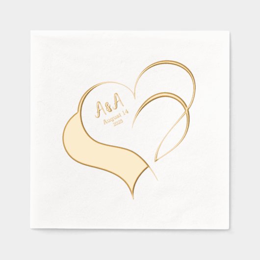 Deux Coeurs Or Fancy Mariage Monogramme (Recto)