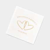 Deux Coeurs Personnalisé Noms et Mariage Date Mini (Gauche)