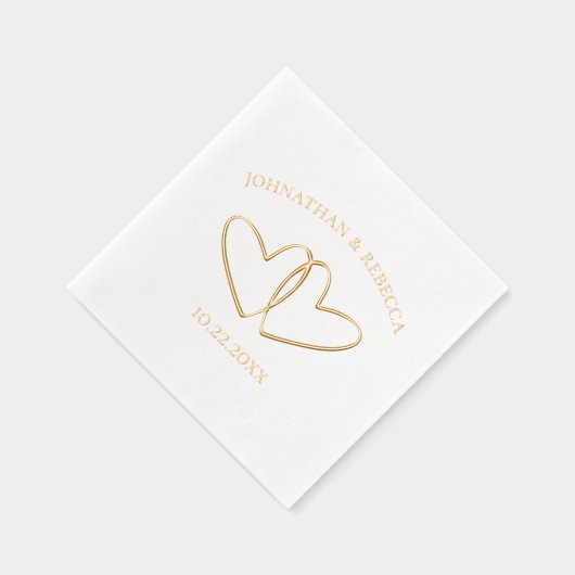 Deux Coeurs Personnalisé Noms et Mariage Date Mini (Droite)