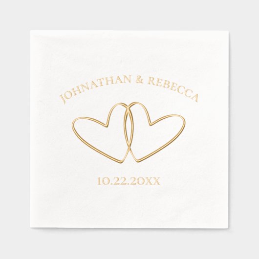 Deux Coeurs Personnalisé Noms et Mariage Date Mini (Recto)