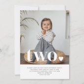 Deux Coeurs Photo Première Invitation Anniversaire (Devant)