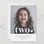 Deux Coeurs Photo Première Invitation Anniversaire (Devant)