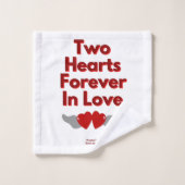Deux Coeurs Pour Toujours Dans L'Amour Ensemble De (Gant de toilette)