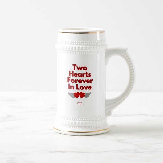 Deux Coeurs Pour Toujours Dans L'Amour Stein Mug (Droite)