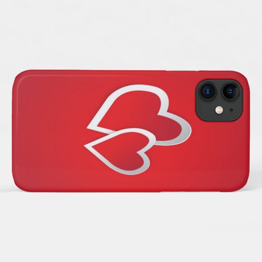 Deux Coeurs rouges iPhone / coque ipad (Dos (Horizontal))