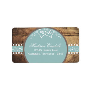 Deux Coeurs Rustique Mariage Étiquettes de adresse