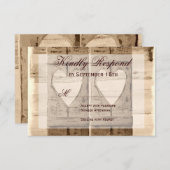 Deux Coeurs Rustiques Frappe Les Cartes De Mariage (Devant / Derrière)