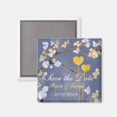 Deux coeurs sauvez la date Mariage Magnet (Recto/Verso)