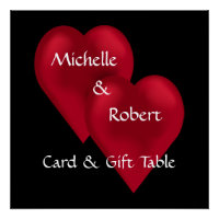 Deux Coeurs Un Amour Mariage Poster de table cadea