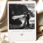 "DEUX COEURS - UN HORIZON" Carte de remerciements 