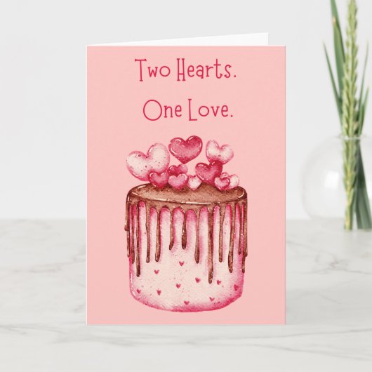 Deux Coeurs Un Mariage d'amour carte de voeux (Devant)