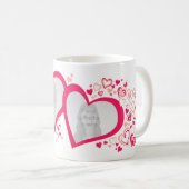 Deux coeurs valentine / photos mariages mug rouge (Devant droit)