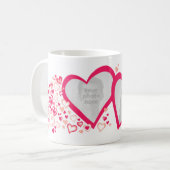 Deux coeurs valentine / photos mariages mug rouge (Devant gauche)