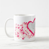 Deux coeurs valentine / photos mariages mug rouge (Gauche)