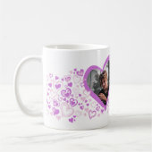 Deux coeurs valentine / photos mariages mug violet (Gauche)