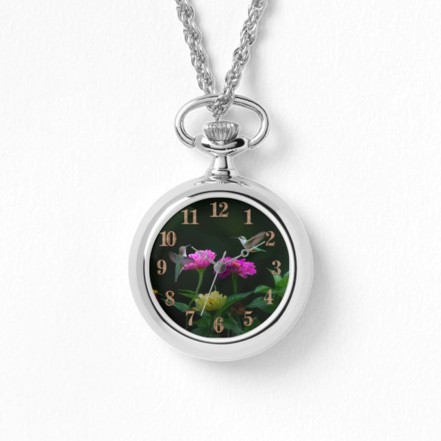 Deux colibris Collier Montre (Recto)