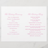 Deux colombes blanches ruban rose Programme de mar (Dos)