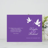 Deux colombes blanches ruban violet programme de m (Debout devant)