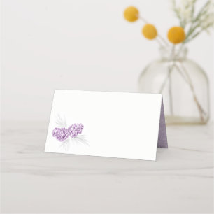 Deux cônes de pin violet dessinent des cartes de l