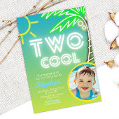Deux Cool 2e anniversaire avec invitation photo