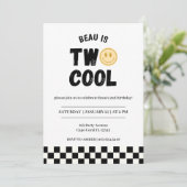 Deux Cool 2e anniversaire Invitation Retro Boys (Debout devant)