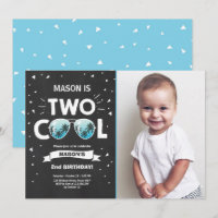 Deux Cool anniversaire invitation garçon 2e annive