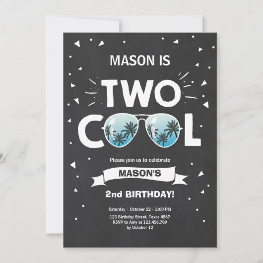 Deux Cool anniversaire invitation garçon 2e annive (Devant)