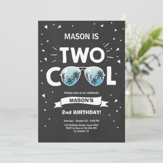 Deux Cool anniversaire invitation garçon 2e annive (Debout devant)