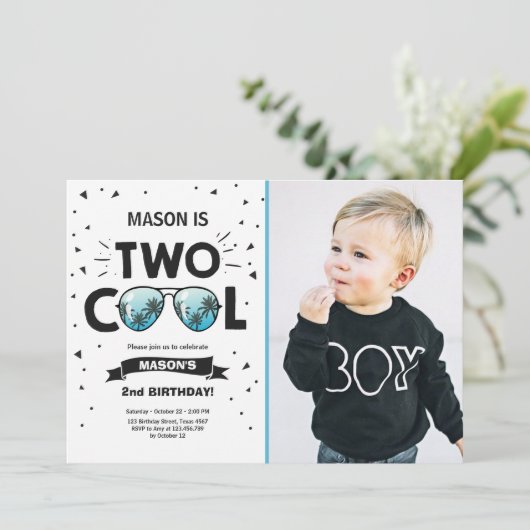 Deux Cool anniversaire invitation garçon 2e annive (Debout devant)