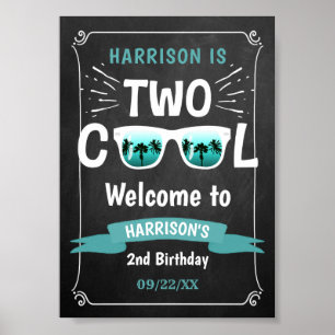 Deux Cool Chalkboard Boys 2e Affiche de bienvenue