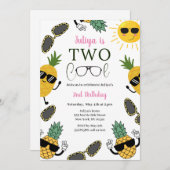 Deux Cool Sunglass fille 2e Invitation anniversair (Devant / Derrière)