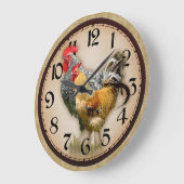 Deux coqs Country Photo Russe Horloge (Angle)