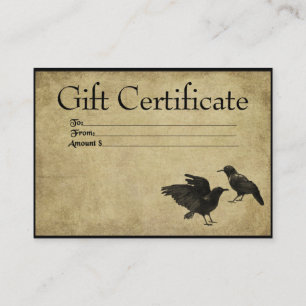 Deux corbeaux - Cartes de certificats-cadeaux Prim