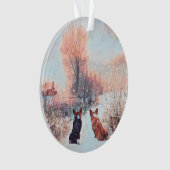 Deux Corgis gallois en neige (devant)