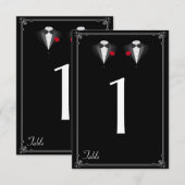 Deux costumes avec numéro de table de mariage gay  (Devant / Derrière)