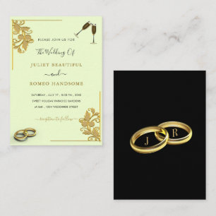 Deux couleurs Faire-part de mariage Black Gold Des