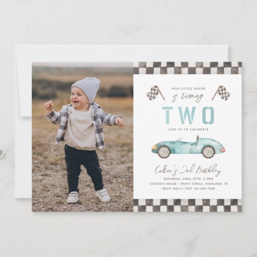 Deux courses rapides Invitation d'anniversaire | C (Devant)