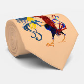 Deux cravates de combat colorées de coqs (Roulé)