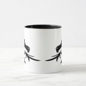 Deux créatures de tête de dragon noir mug à café (Centre)