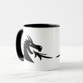 Deux créatures de tête de dragon noir mug à café (Devant gauche)