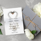 Deux cygnes amoureux carte blanche faire-part de m