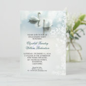 deux cygnes belle invitation de fiançailles (Debout devant)