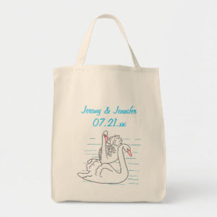 Deux cygnes noirs dessinent des Sacs fourre-tout d