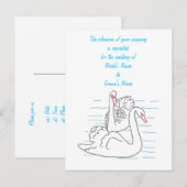 Deux cygnes noirs Dessiner Mariage Inviter Cartes (Devant / Derrière)