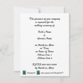 Deux cygnes noirs nager Invitations de mariage (Dos)