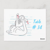 Deux cygnes noirs Numéro de table de dessin Cartes (Dos)