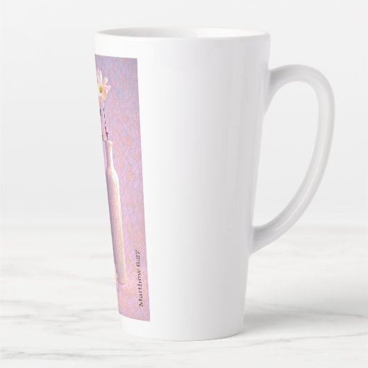 Deux Daisies Matthieu 6:27 Latte Mug (Droite)